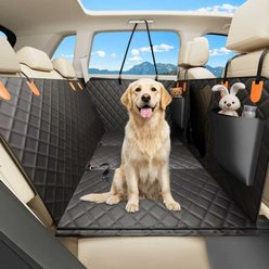 Bark Lover Waterproof Nonslip Hammock Dog Car Back Seat Cover, 52 x 64-in, Black