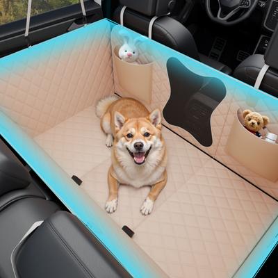 Show full view: Bark Lover Waterproof Nonslip Hammock Dog Car Back Seat Cover, 52 x 64-in, Beige slide 3 of 7