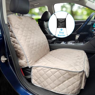 Show full view: Bark Lover Deluxe Waterproof Nonslip Dog Front Seat Cover, 46 x 21-in, Beige slide 2 of 7