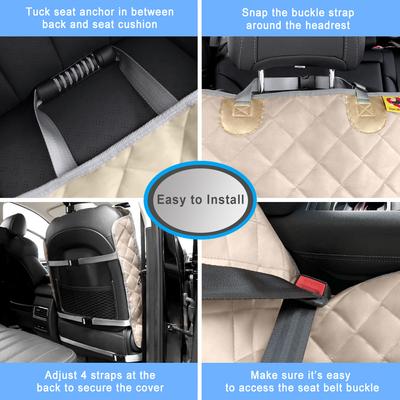 Show full view: Bark Lover Deluxe Waterproof Nonslip Dog Front Seat Cover, 46 x 21-in, Beige slide 3 of 7