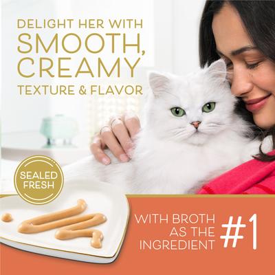 Show full view: Fancy Feast Savory Puree Naturals Salmon & Tuna Flavored in a Demi-Glace Squeezable Lickable Adult Cat Treats, 0.35-oz tube, case of 4 slide 6 of 12