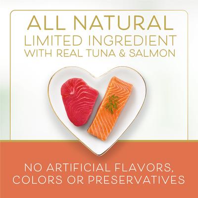 Show full view: Fancy Feast Savory Puree Naturals Salmon & Tuna Flavored in a Demi-Glace Squeezable Lickable Adult Cat Treats, 0.35-oz tube, case of 4 slide 7 of 12