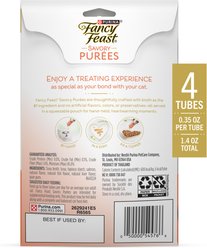 Fancy Feast Savory Puree Naturals Salmon & Tuna Flavored in a Demi-Glace Squeezable Lickable Adult Cat Treats, 0.35-oz tube, case of 4 slide 2 of 6