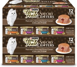 Fancy Feast Savory Centers Variety Pack Canned Cat Food, 3-oz, case of 24