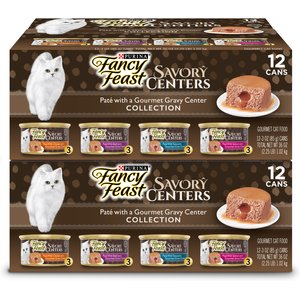 Fancy Feast Savory Centers Variety Pack Canned Cat Food, 3-oz, case of 24