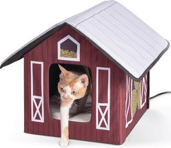 K&H Pet Products Outdoor Heated Kitty House Cat Shelter, Barn