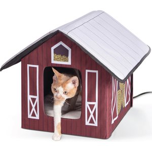 K&H Pet Products Outdoor Heated Kitty House Cat Shelter, Barn