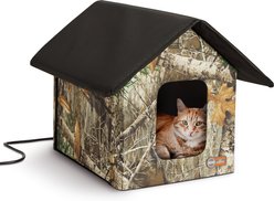 K&H Pet Products Outdoor Heated Kitty House Cat Shelter, Camo