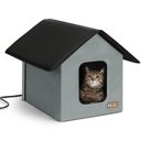 K&H Pet Products Outdoor Heated Kitty House Cat Shelter, Gray/Black