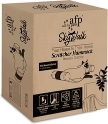 allforpaws Skywalk Scratcher Hammock Cat Wall Shelves, Grey slide 2 of 8
