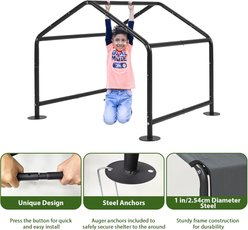 MALOROY Outdoor Dog Canopy Shelter, Gray, 29.5 x 25.6 x 25.6-in slide 2 of 6