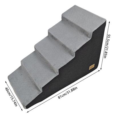 Show full view: BingoPaw High-Density Sponge Foam Dog Steps, Grey, 5 steps slide 2 of 8