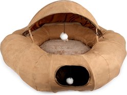 allforpaws Lamb Cat Donut Tunnel Cat House, Tan