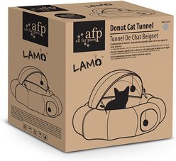 allforpaws Lamb Cat Donut Tunnel Cat House, Grey slide 2 of 2
