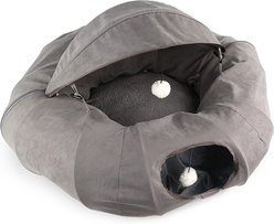 allforpaws Lamb Cat Donut Tunnel Cat House, Grey