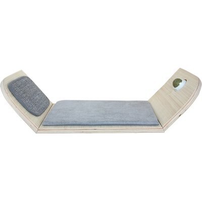 allforpaws allforpaws Skywalk Scratcher Lounge Bed with Catnip Ball Cat Wall Shelves, Grey