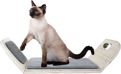 allforpaws Skywalk Scratcher Lounge Bed with Catnip Ball Cat Wall Shelves, Grey