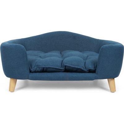 Zeus & Ruta Zeus & Ruta Plush Sofa Dog Bed, Navy Blue