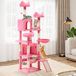 Yitahome Multi-Level 75-in Flannel Cat Tree Tower & Condos, Pink