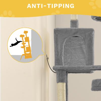 Show full view: Yitahome Multi-Level 75-in Flannel Cat Tree Tower & Condos, Light Grey slide 4 of 6