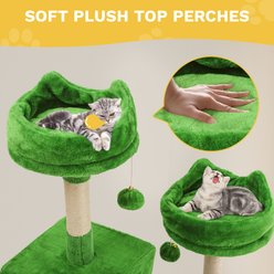 Yitahome Multi-Level 75-in Flannel Cat Tree Tower & Condos, Green slide 2 of 6