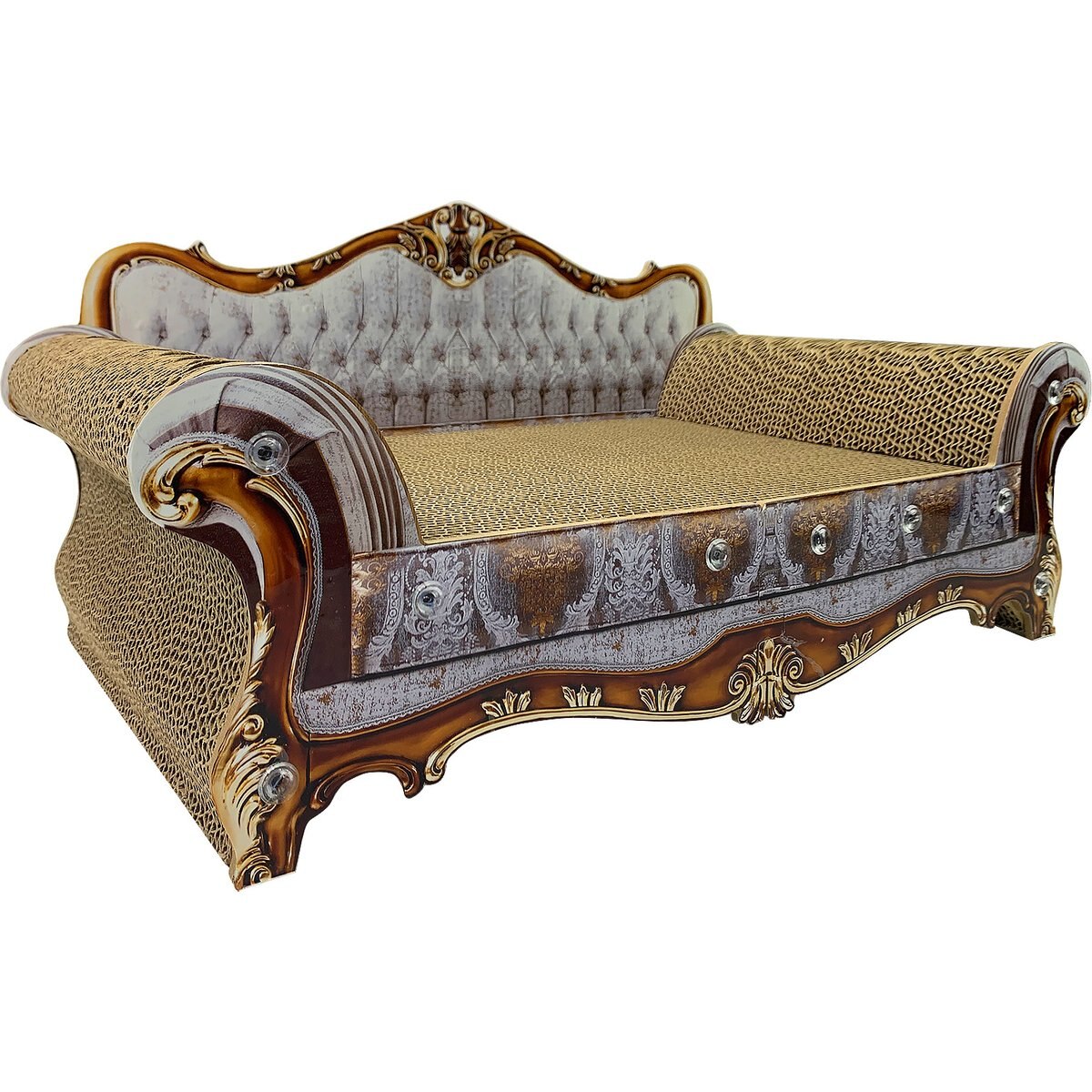 MALOROY Couch Shaped Cat Scratcher Sofa Bed, Large, Grey