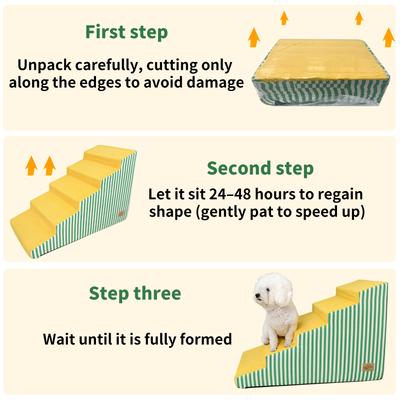 Show full view: Wisfor High-Density Foam Dog Stairs with Washable Cover, 3 Step slide 8 of 10