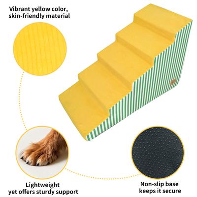 Show full view: Wisfor High-Density Foam Dog Stairs with Washable Cover, 3 Step slide 5 of 10