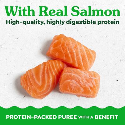 Show full view: Feline Greenies Smart Purees Grain-Free Salmon Flavor Lickable Cat Treats 0.49-oz tube, 20 count slide 4 of 10