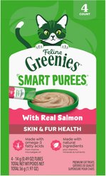 Feline Greenies Smart Purees Grain-Free Salmon Flavor Lickable Cat Treats 0.49-oz tube, 4 count slide 1 of 9