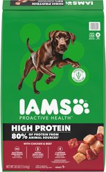 Iams Proactive Health High Protein Chicken & Beef Dry Dog Food, 30-lb bag