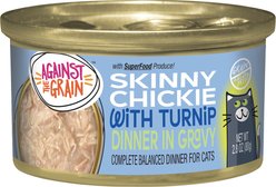 Against the Grain Chicken Mayflower & Turnip Dinner Grain-Free Wet Cat Food, 2.8-oz, case of 24