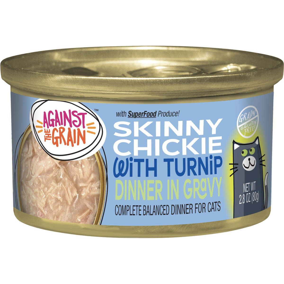 Against the Grain Chicken Mayflower & Turnip Dinner Grain-Free Wet Cat Food, 2.8-oz, case of 24