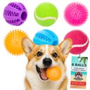 Pacific Pups Rescue Ball Dog Toy Variety Pack, 6 count