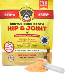 Brutus Broth Hip & Joint Chicken Bone Broth Powder with Glucosamine Dog Supplements, 3.5-oz pouch