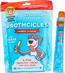 Brutus Broth Brothcicles Turkey Bone Broth Flavor with Superfoods for Hydration Dog Wet Food Topper, 2-oz pouch, case of 6