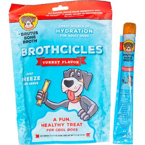 Brutus Broth Brothcicles Turkey Bone Broth Flavor with Superfoods for Hydration Dog Wet Food Topper, 2-oz pouch, case of 6