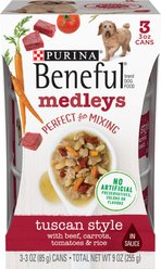Purina Beneful Medleys Tuscan Style with Beef in Sauce Wet Dog Food, 3-oz, pack of 3