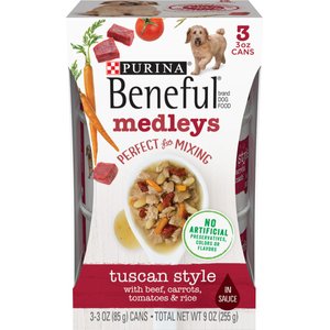Purina Beneful Medleys Tuscan Style with Beef in Sauce Wet Dog Food, 3-oz, pack of 3