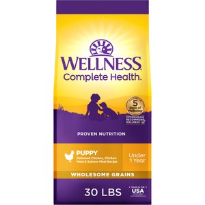 Wellness Complete Health Puppy Deboned Chicken, Oatmeal & Salmon Meal Recipe Dry Dog Food, 30-lb bag