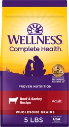 Wellness Complete Health Beef & Barley Grained Natural Adult Dry Dog Food, 5-lb bag