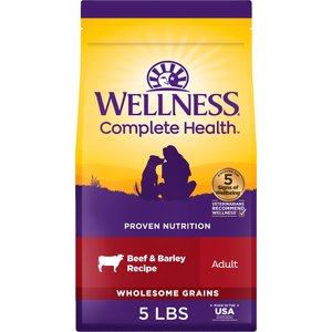 Wellness Complete Health Beef & Barley Grained Natural Adult Dry Dog Food, 5-lb bag