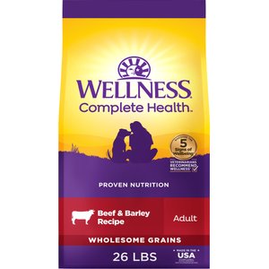 Wellness Complete Health Beef & Barley Grained Natural Adult Dry Dog Food, 26-lb bag
