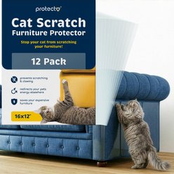 Protecto Self Adhesive Dog & Cat Scratch Furniture Protector, Clear, 16 x 12-in, 12 count