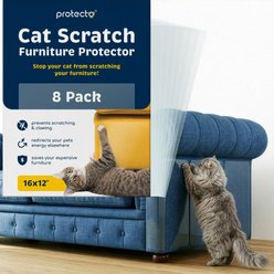 Protecto Self Adhesive Dog & Cat Scratch Furniture Protector, Clear, 16 x 12-in, 8 count