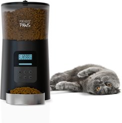 Penthouse Paws Smart Automatic with LCD Panel Dog & Cat Feeder, 6L, Black/Stainless Steel