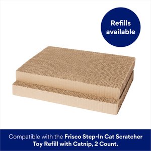 Frisco Step-In Cat Scratcher Toy with Catnip, Natural Chevron