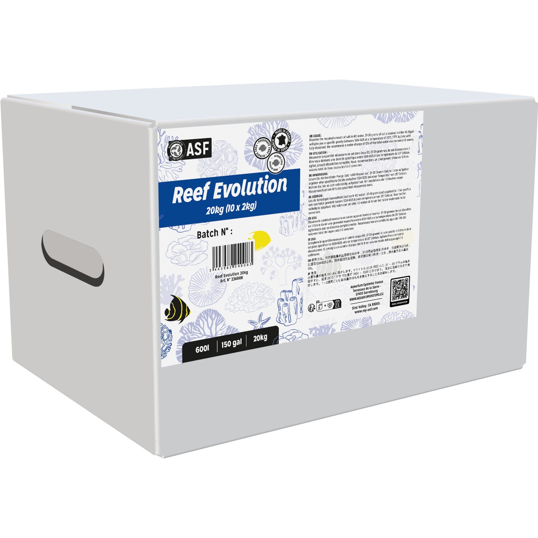 ASF Reef Evolution Marine Aquarium Sea Salt, 150-gal bag