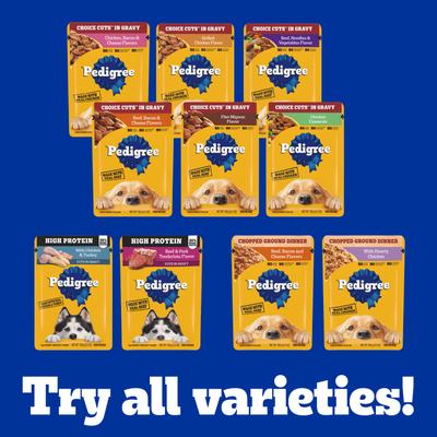 Show full view: Pedigree Drizzlers Savory Sauce Multipack Natural Beef Flavor Wet Dog Food, 2.1-oz pouch, case of 22 slide 10 of 10