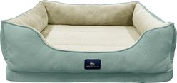 Serta Cuddler Orthopedic Bolster Dog & Cat Bed, Blue, Large